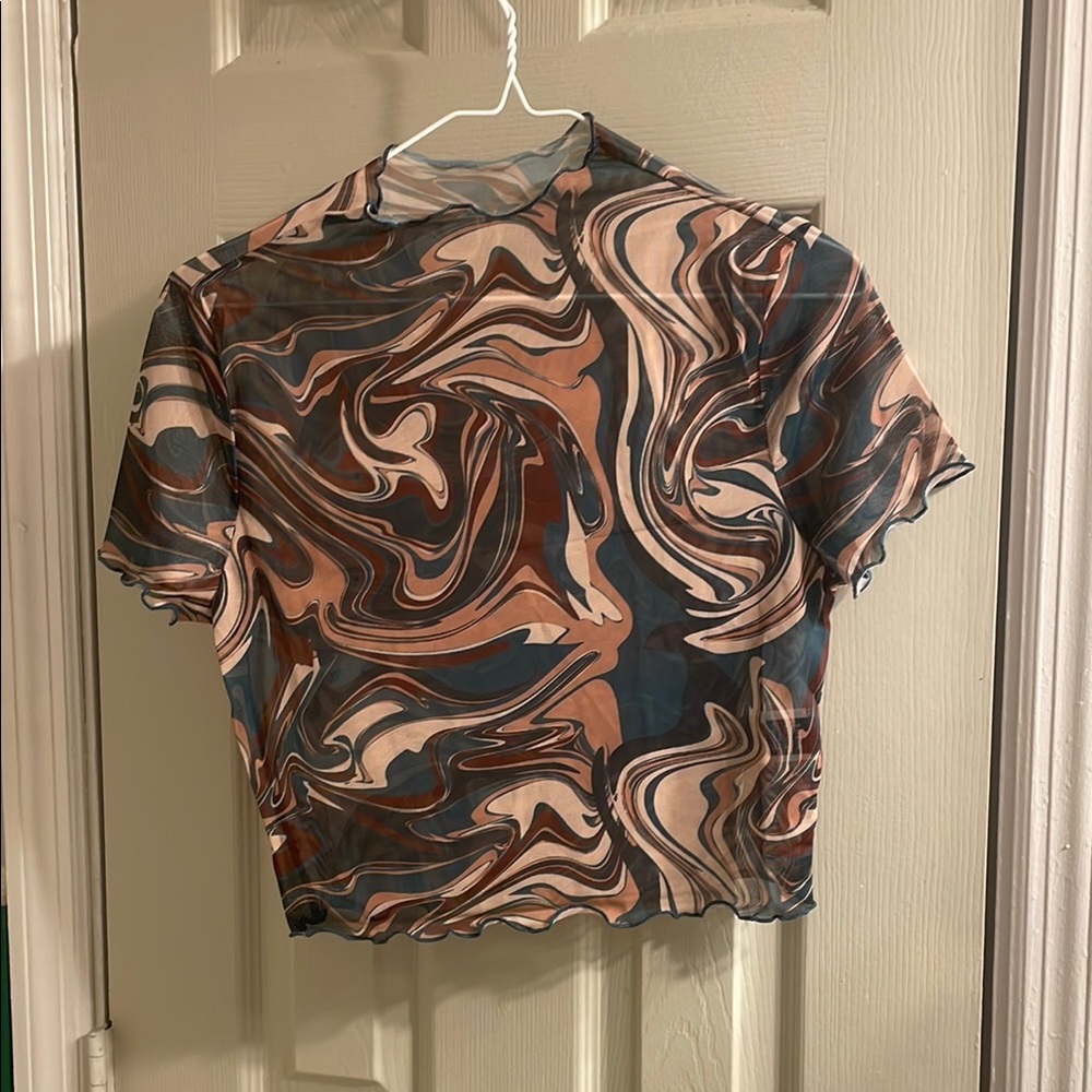 Sheer Swirl Pattern Top